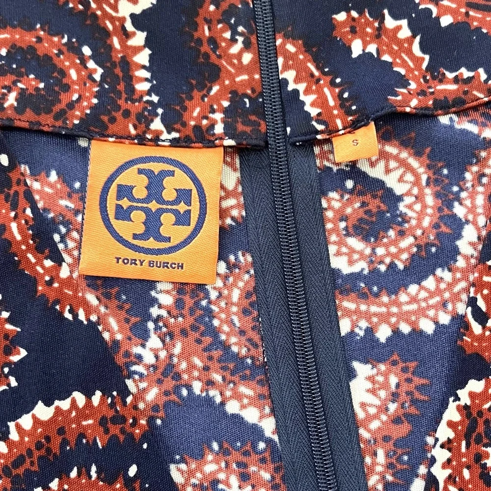 Tory Burch Nicola Navy Sapello Silk Belted Dress Small